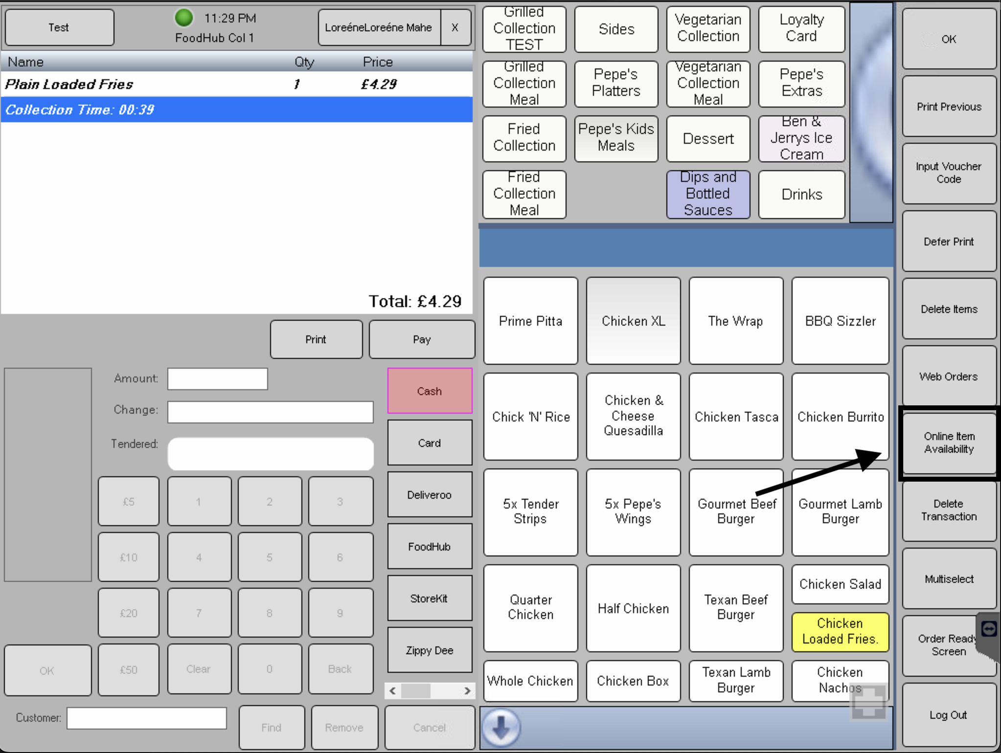 3SPOS Online Item Availability Button