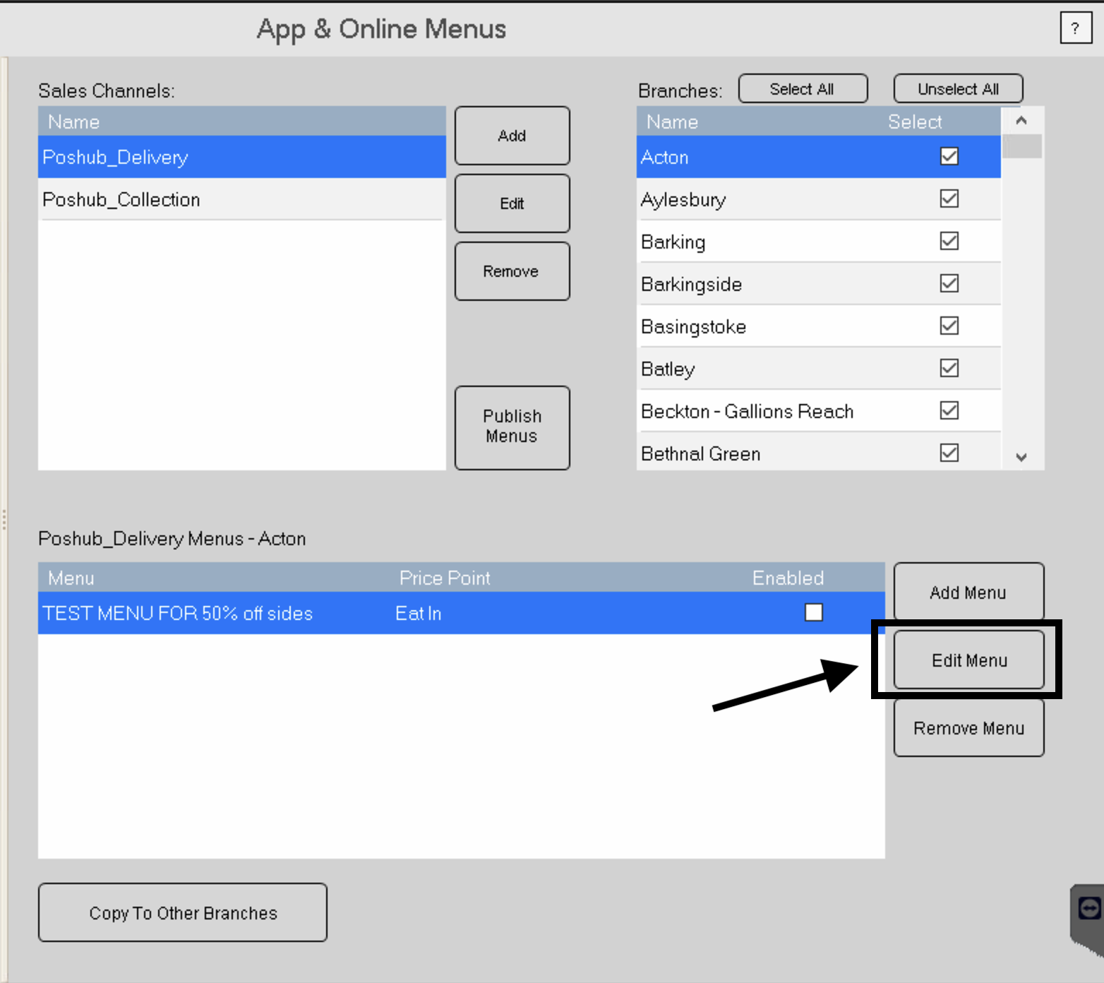 3SPOS Edit Menu Button