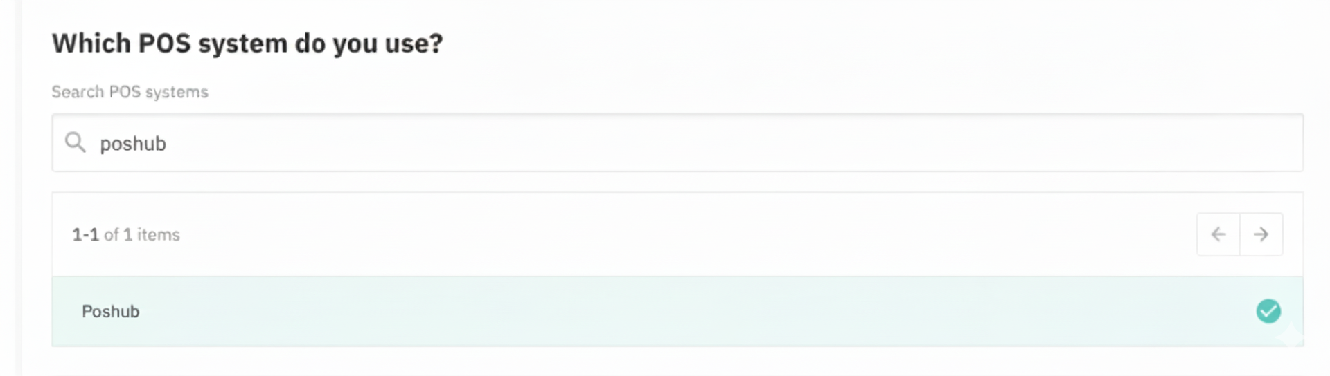 Find POS Hub Integration screenshot