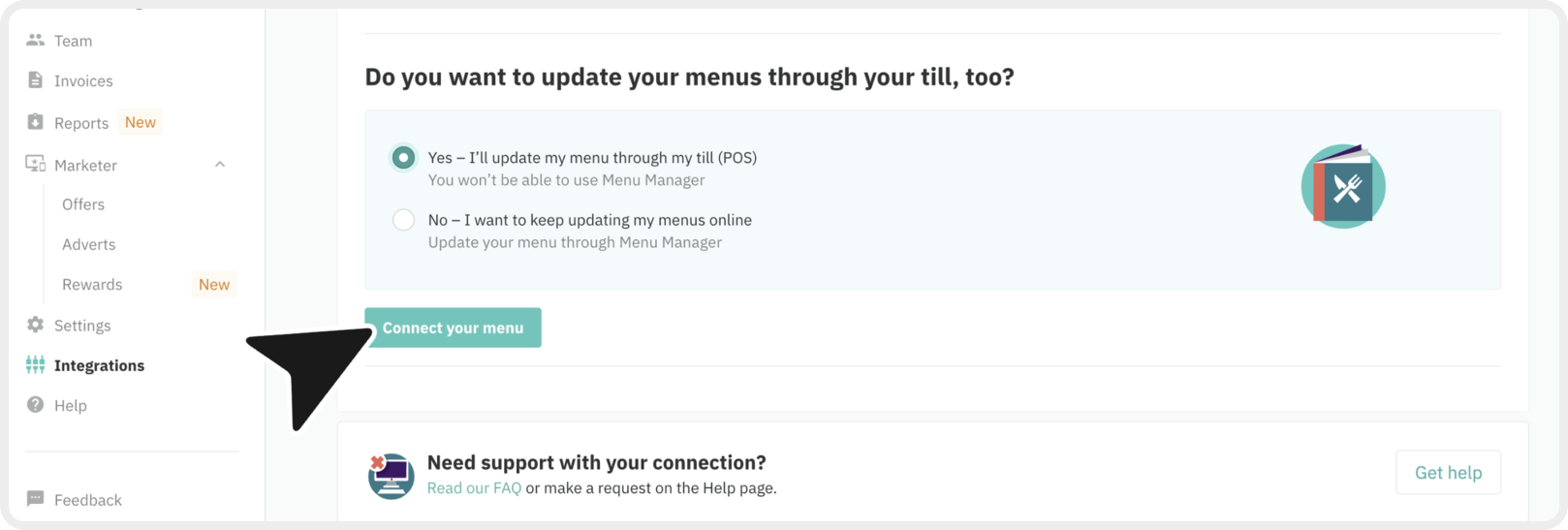 Connect Your Menu screenshot